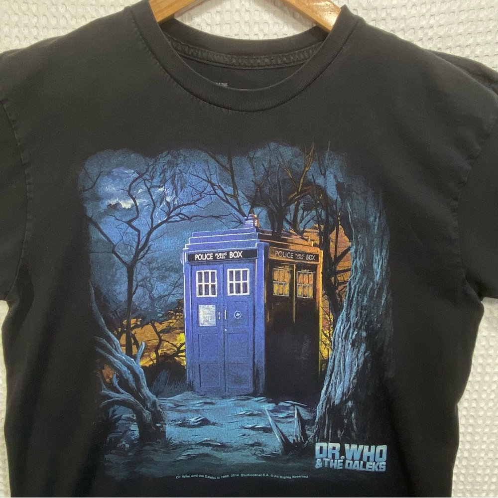 Dr. Who & The Daleks Graphic Tee T Shirt Mens Medium Black Short Sleeve Cotton - Picture 7 of 11